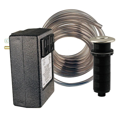 Westbrass Sink Deck Disposal Air Switch with Flush Button and Dual Outlet Box, Polished Nickel ASB-2B3-05